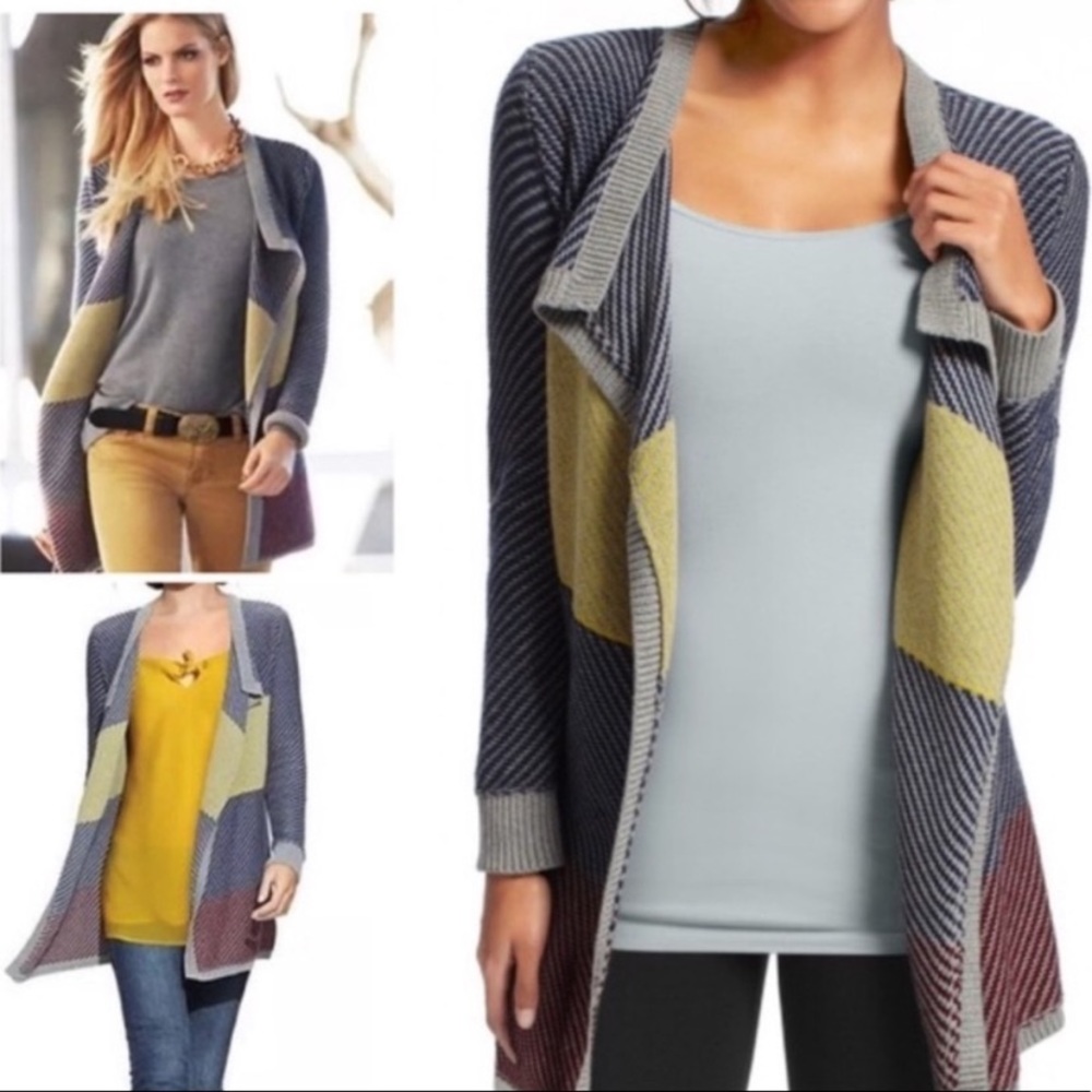 CAbi Style 467 Color Block Blanket Cardigan - Picture 1 of 11